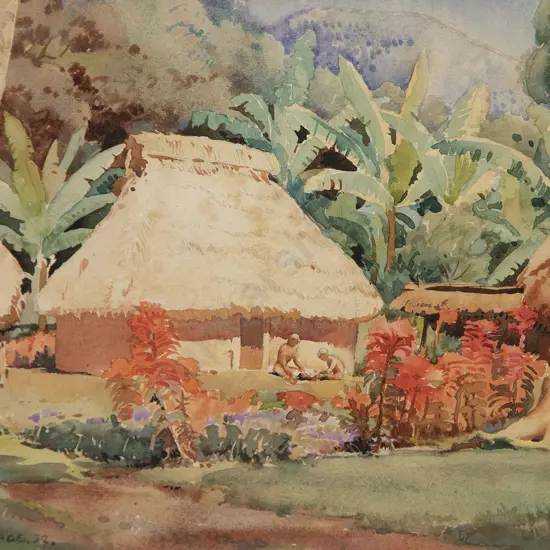 Cedric Savage (1901-69) - Fijian Landscape