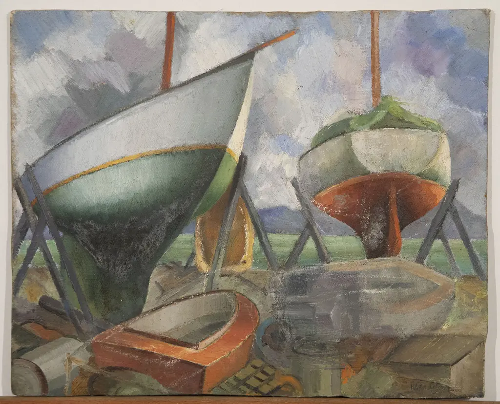 John Weeks (1888-1965) - Untitled (Boats at Dry Dock) Image 1++