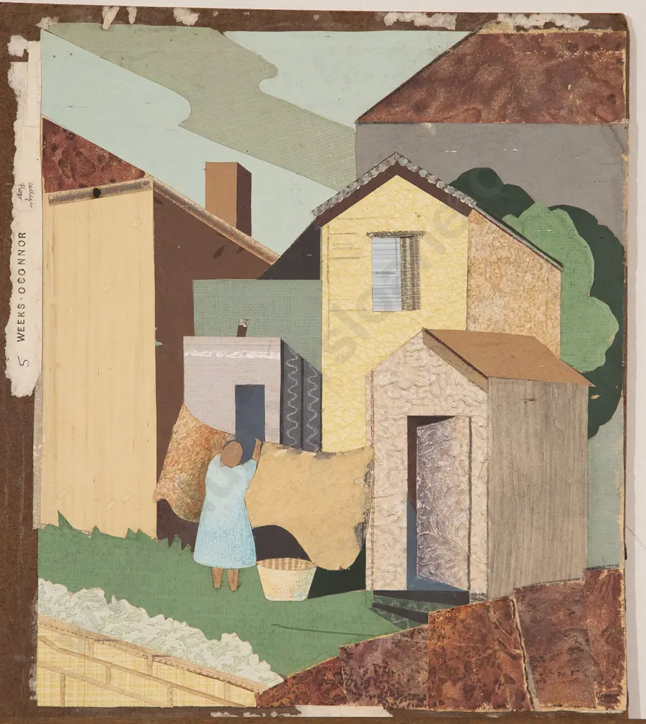 John Weeks (1888-1965) - Untitled (Hanging out the Washing) Image 1++