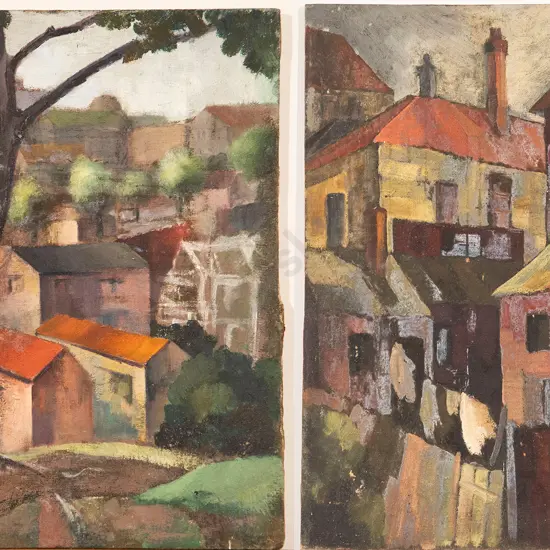 John Weeks (1888-1965) - Untitled (Roof Tops & House Study) (2)