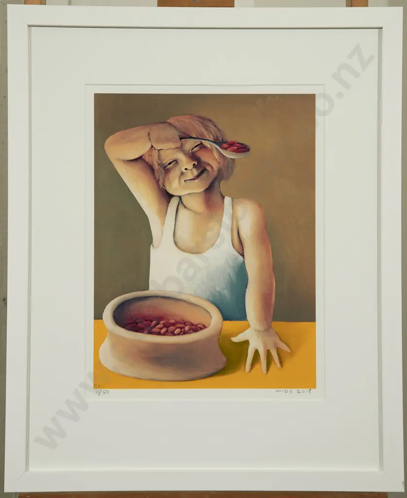 Michael Smither (b 1939) - Sarah Eating Baked Beans Image 1++