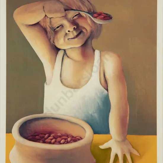 Michael Smither (b 1939) - Sarah Eating Baked Beans