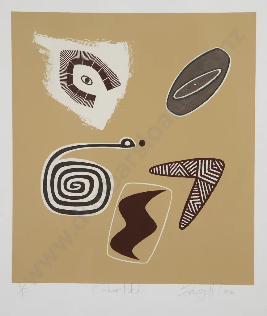 Dick Frizzell (b 1943) - Ochre Tiki Image 1++