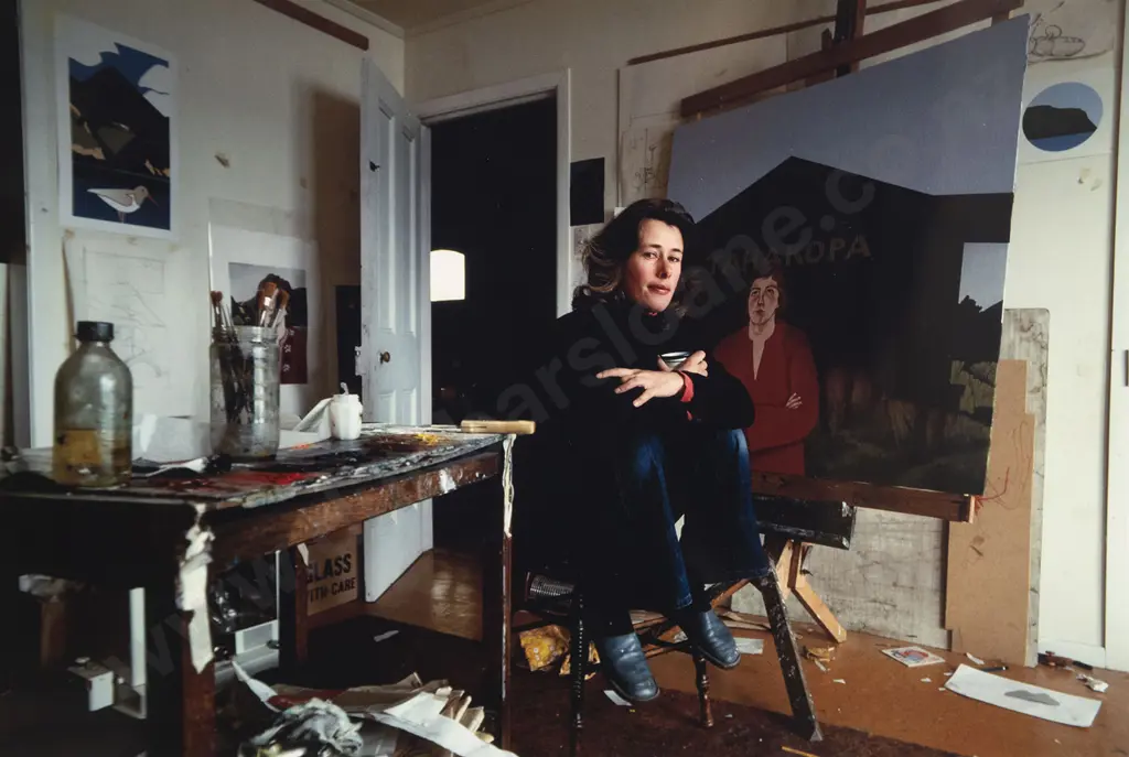 Robin Morrison (1944-93) - Portrait of Robin White in Her Studio Image 1++
