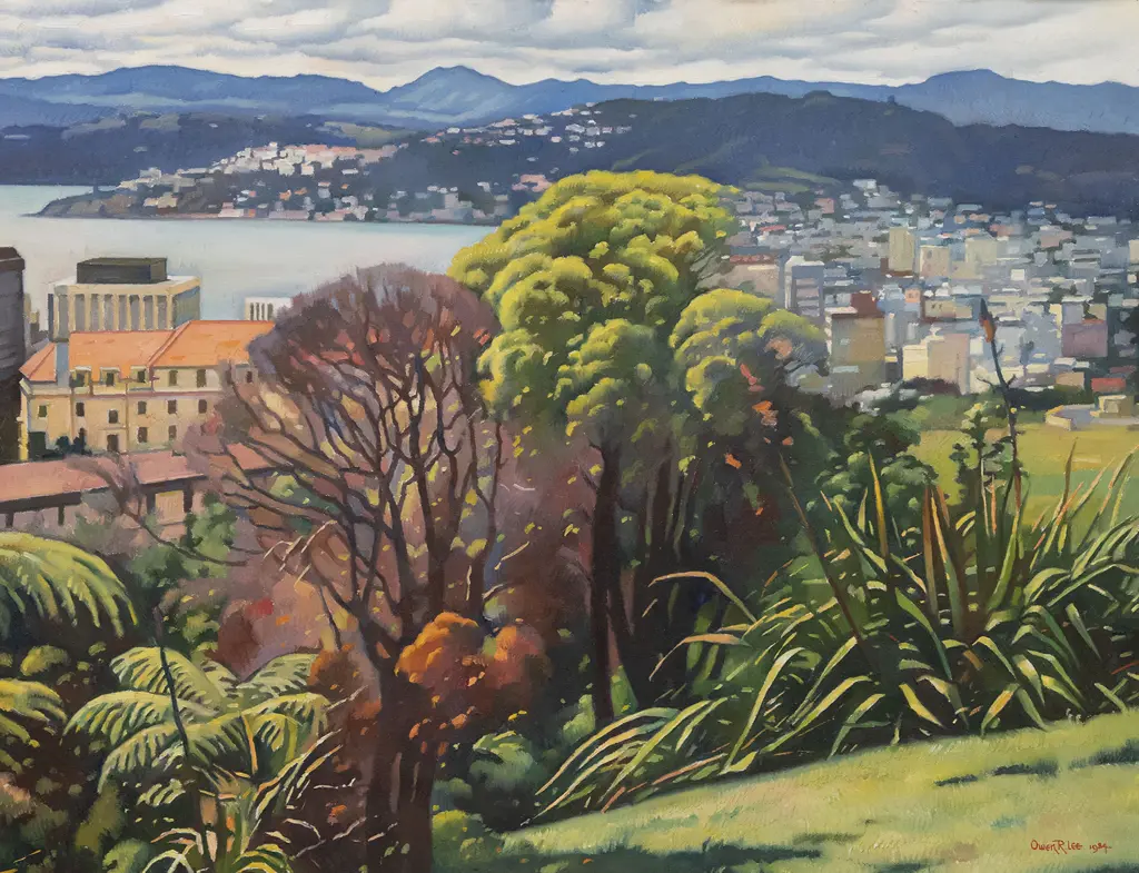 Owen R Lee (1918-2003) - Wellington from Kelburn Image 1++