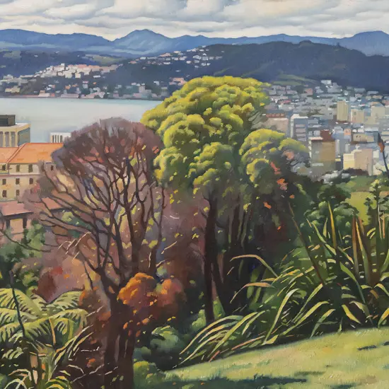 Owen R Lee (1918-2003) - Wellington from Kelburn