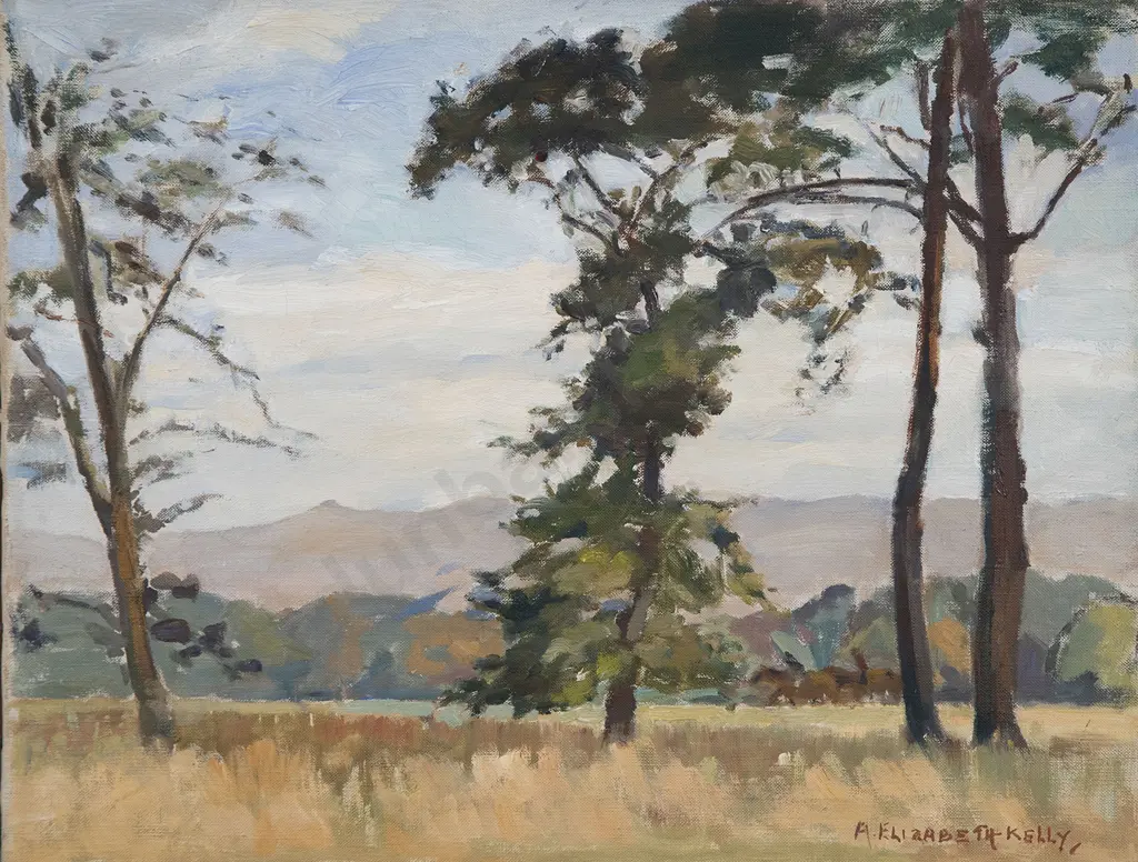 Annie Elizabeth Kelly (1877-1946) - Through the Trees in North Hagley Park Image 1++