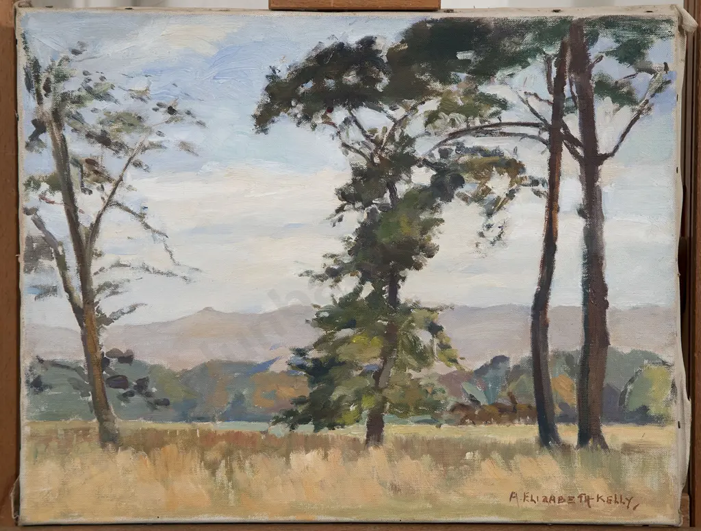 Annie Elizabeth Kelly (1877-1946) - Through the Trees in North Hagley Park Image 1++