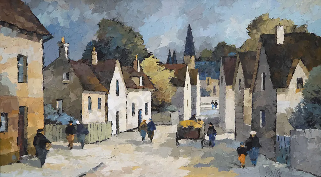 Tom Esplin (1915-2005) - Suffolk Village Image 1++