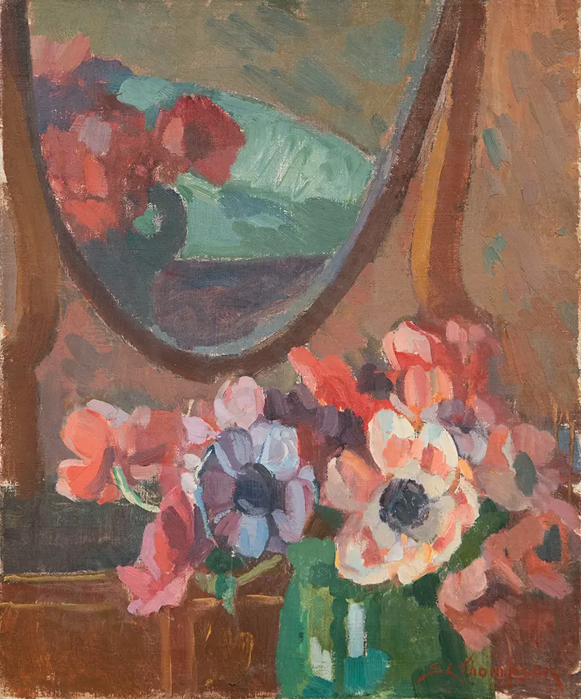 Sydney Lough Thompson (1877-1973) - Anemones - Vase Vert Image 1++