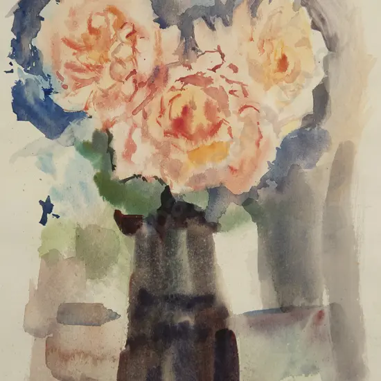 Doris Lusk (1916-90) - Still Life with Pink Roses