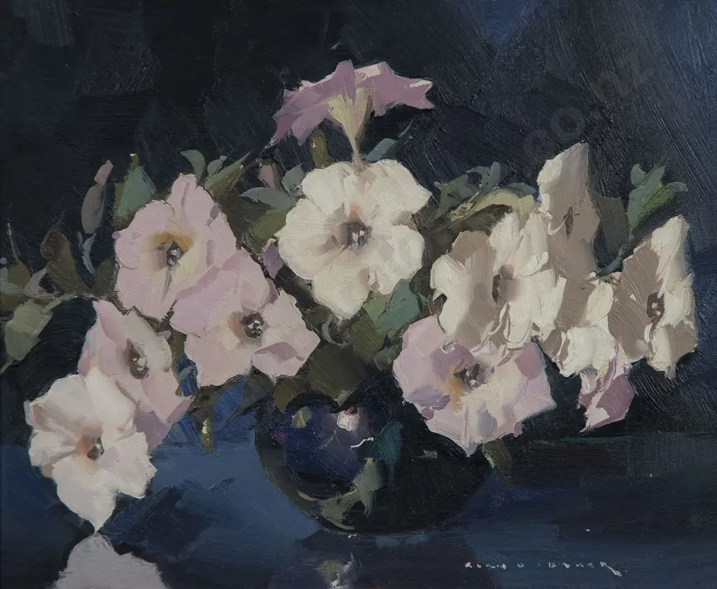 Alan D Baker (Australian 1914-87) - Petunias Image 1++