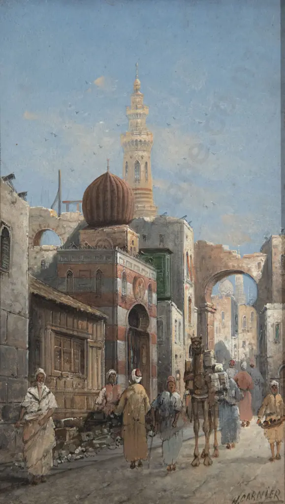 Karl Kauffman (H Carnier) (Austrian 1843-1905) - Pair French Moroccan Market Scenes Image 1++