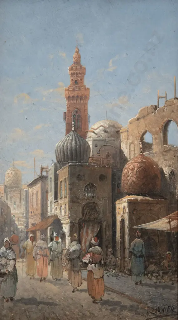 Karl Kauffman (H Carnier) (Austrian 1843-1905) - Pair French Moroccan Market Scenes Image 1++