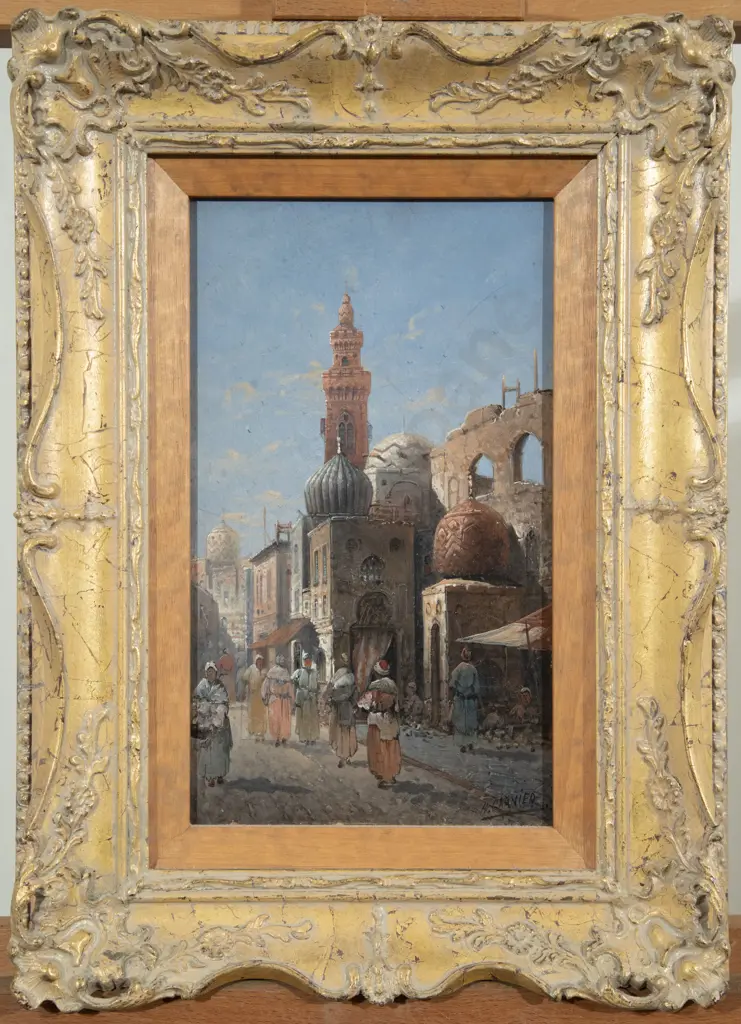 Karl Kauffman (H Carnier) (Austrian 1843-1905) - Pair French Moroccan Market Scenes Image 1++