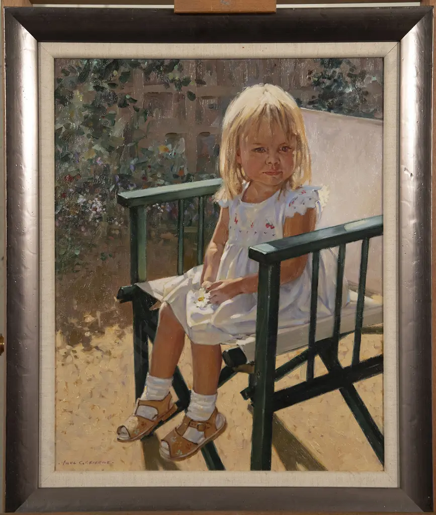 Paul Gribble (British b 1938) - Girl with Daisy Image 1++