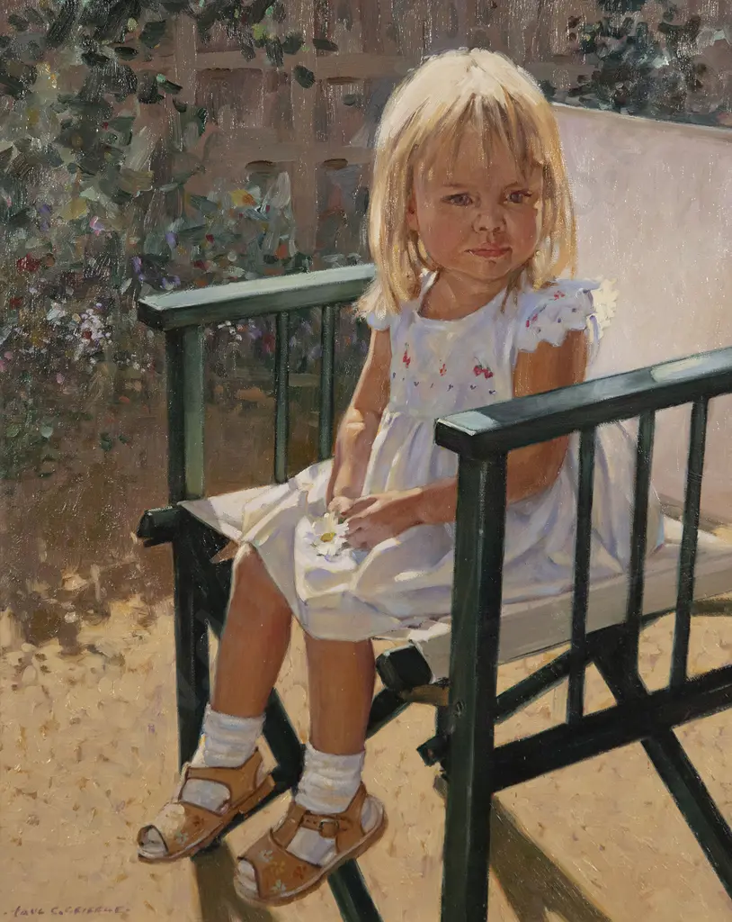 Paul Gribble (British b 1938) - Girl with Daisy Image 1++