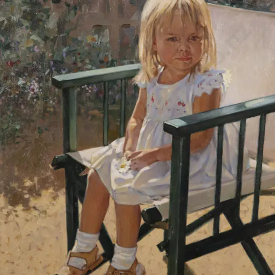 Paul Gribble (British b 1938) - Girl with Daisy