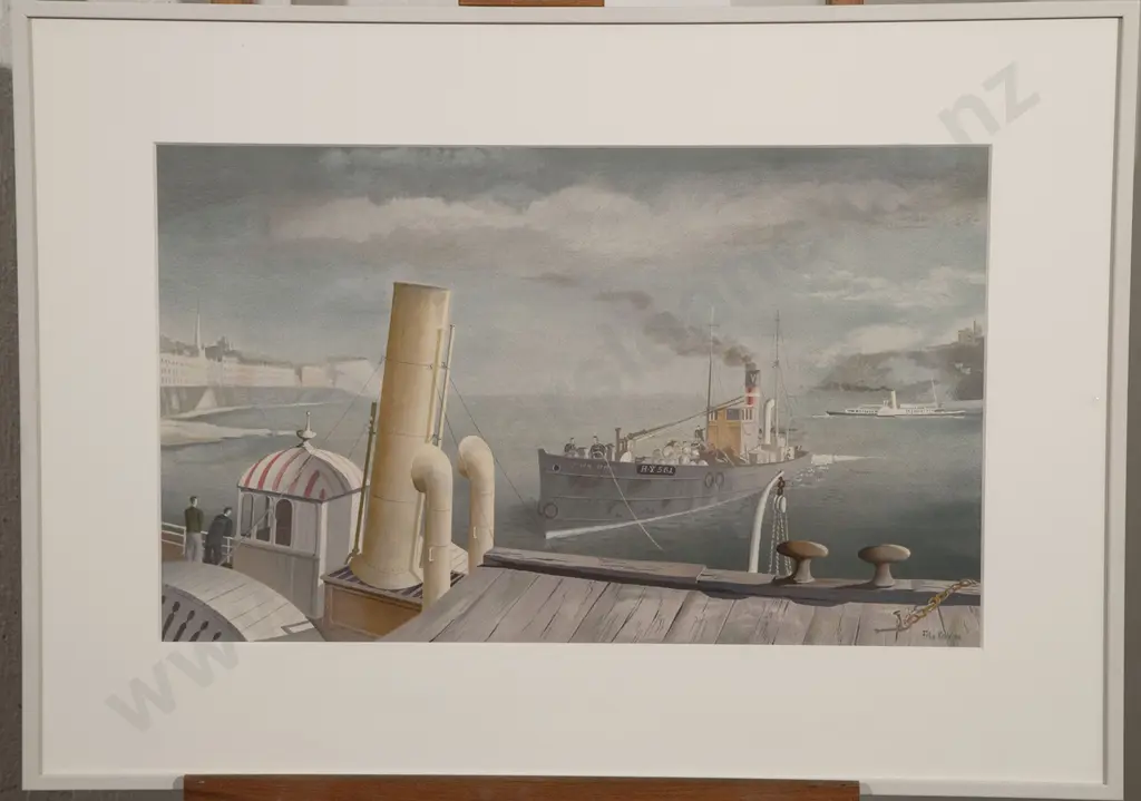 Felix Kelly (1914 - 1994) - Drifter and Paddle Steamer Image 1++