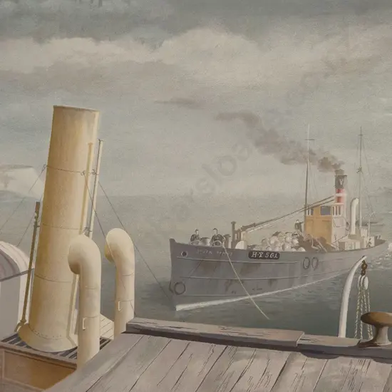 Felix Kelly (1914 - 1994) - Drifter and Paddle Steamer