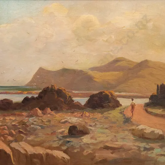 Ernest W Christmas (1863-1918) - Riding the Coast Road Wellington Harbour