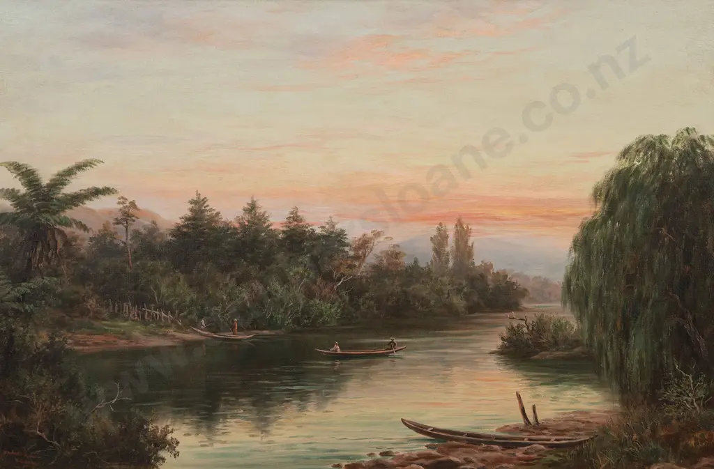 W G Baker (1864-1929) - Waikato River Image 1++