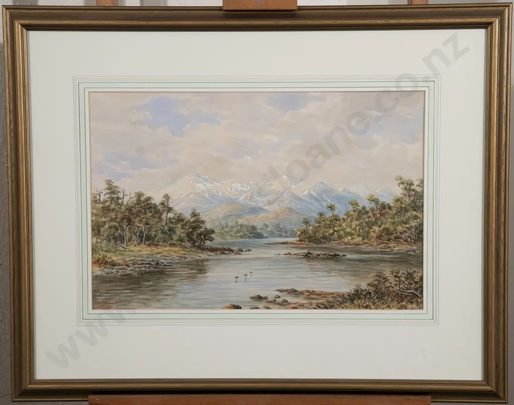W G Baker (1864-1929) - Waiau River Lake Manapouri Image 1++