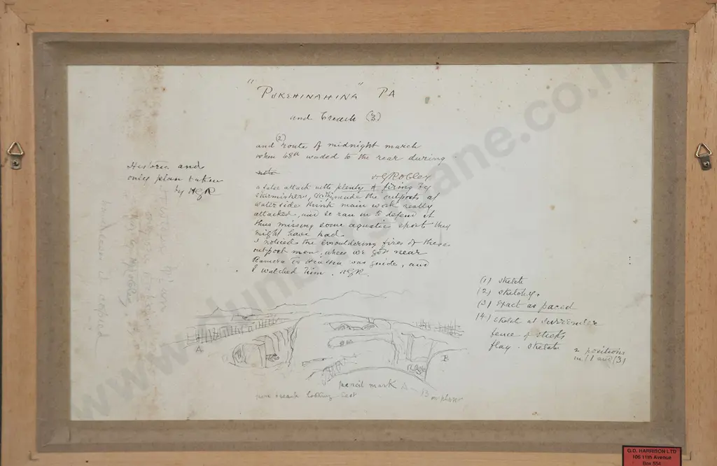 Horatio Gordon Robley (1840-1930) - Plan of the Gate Pa and Breach Drawn Early on The 30th April 1864 Image 1++