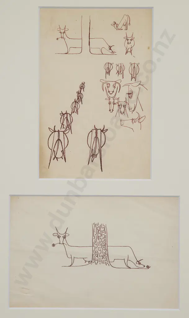 Russell Clark (1905-66) - Cow Cartoons Image 1++