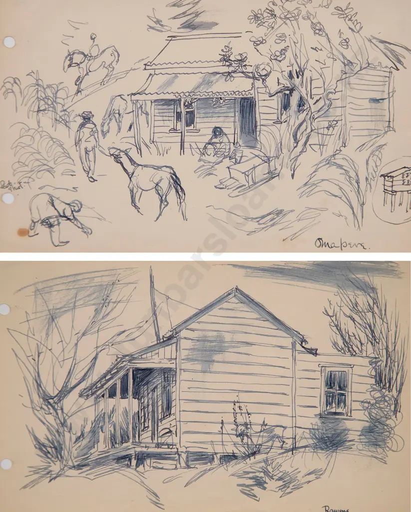 Russell Clark (1905-66) - Omapere & Rawene Image 1++
