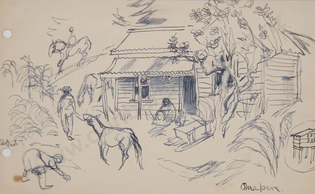 Russell Clark (1905-66) - Omapere & Rawene Image 1++