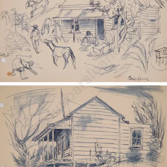 Russell Clark (1905-66) - Omapere & Rawene