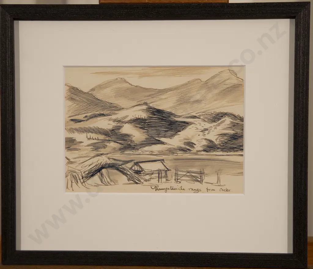 Russell Clark (1905-66) - Maungataniwha Range / Old House & Man in Period (3) Image 1++
