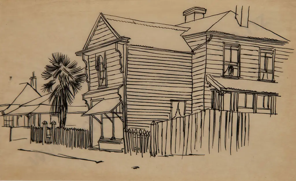 Russell Clark (1905-66) - Maungataniwha Range / Old House & Man in Period (3) Image 1++