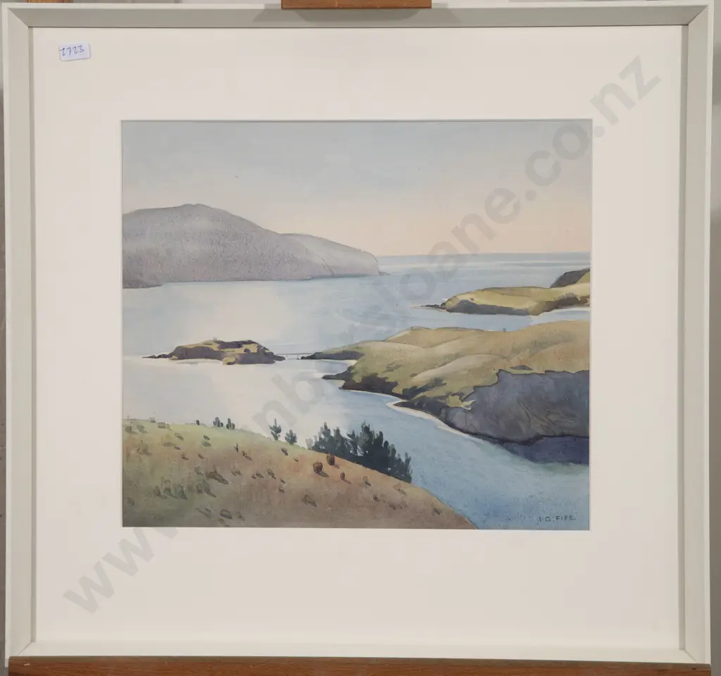 Ivy Fife (1905-76) - Ripapa Island Lyttelton Harbour Image 1++