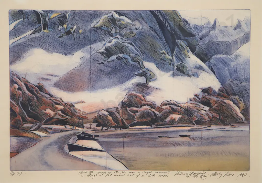 Stanley Palmer (b 1936) - 'And the sound of the sea was a vague murmur...' Image 1++