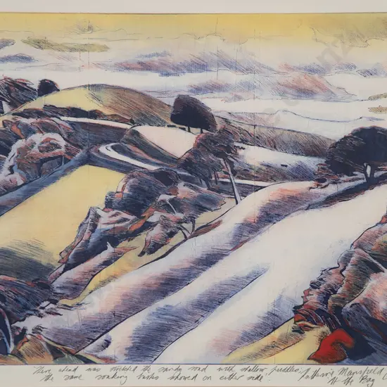 Stanley Palmer (b 1936) - 'There ahead was stretched the sandy road with shallow puddles...'
