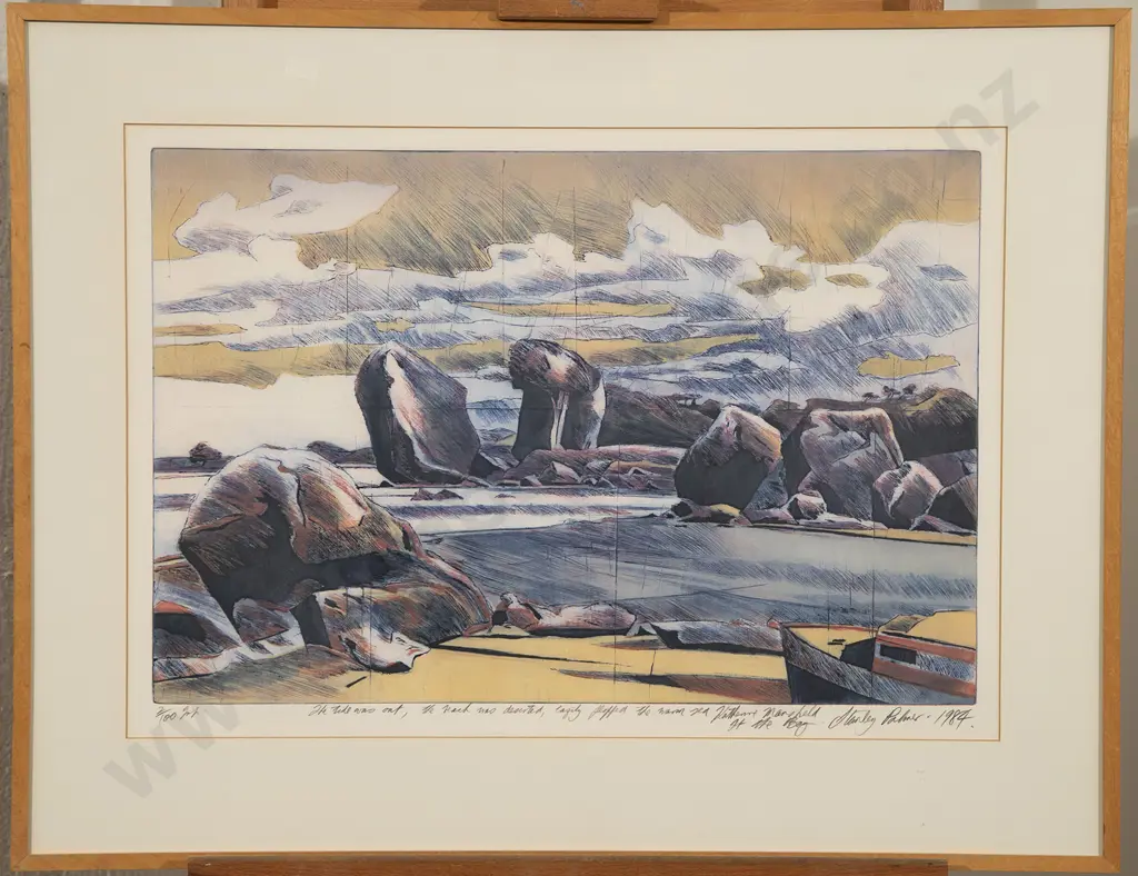 Stanley Palmer (b 1936) - 'The tide was out; the beach deserted...' Image 1++