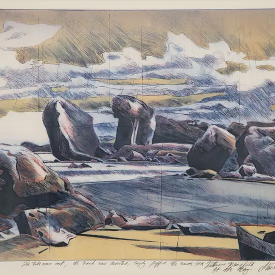 Stanley Palmer (b 1936) - 'The tide was out; the beach deserted...'
