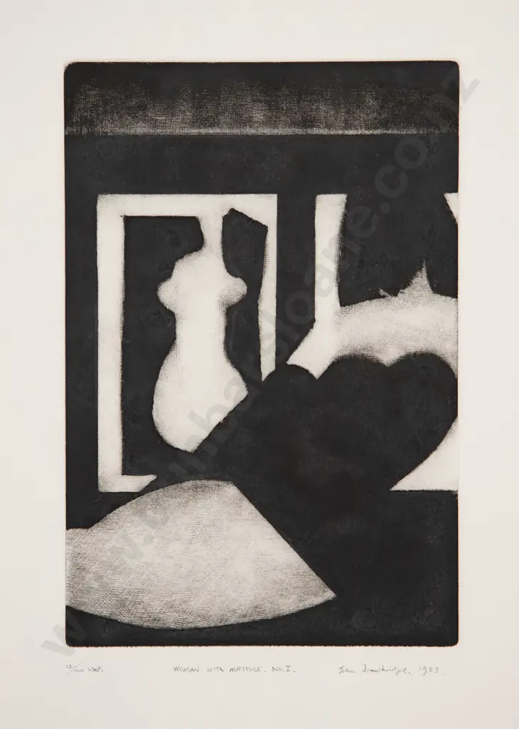 John Drawbridge (1930-2005) - Woman with Matisse No. I Image 1++