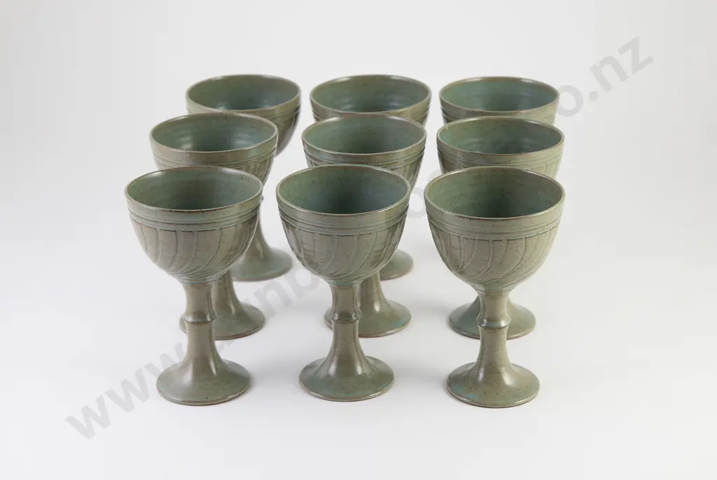 Patti Meads Nine Wine Goblets Image 1++