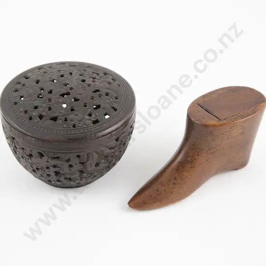 Vict Treen Shoe Snuff Box