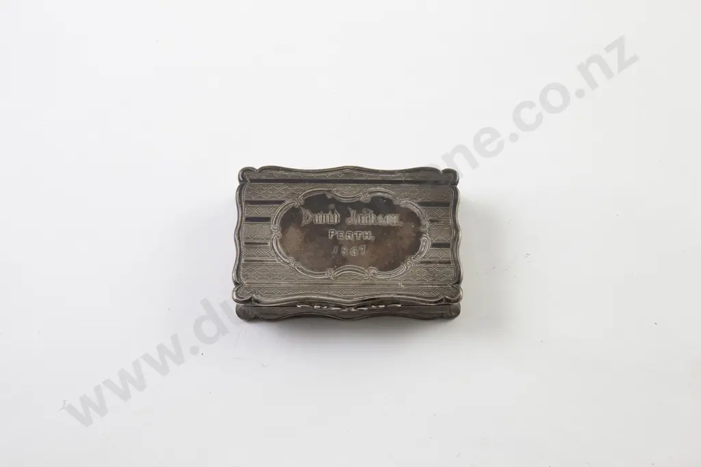 Shaped Rectangular Snuff Box Birmingham 1859 Image 1++