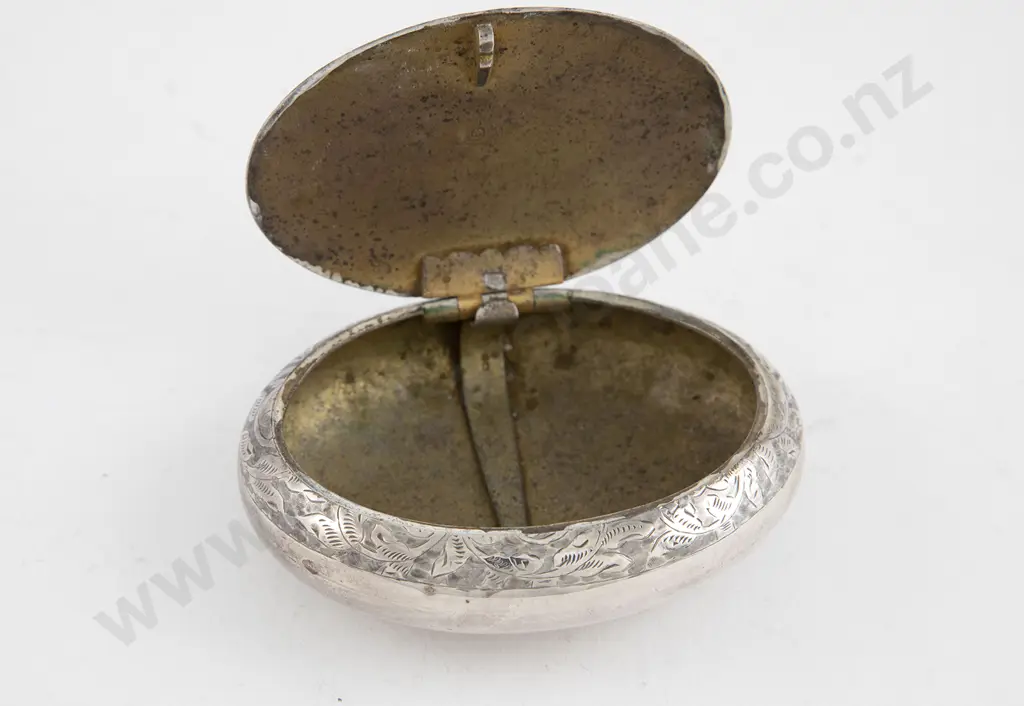 Edw VII S/S Oval Snuff Box Image 1++