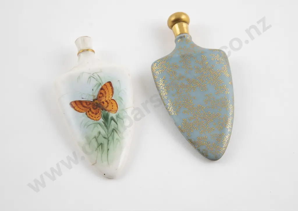 Two Royal Worcester Porcelain Scent Flasks Image 1++