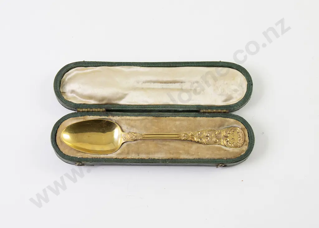 Fine Silver Gilt Christening Spoon Image 1++