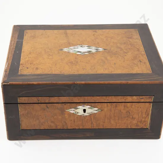 Victorian Burr Walnut Sewing Work Box