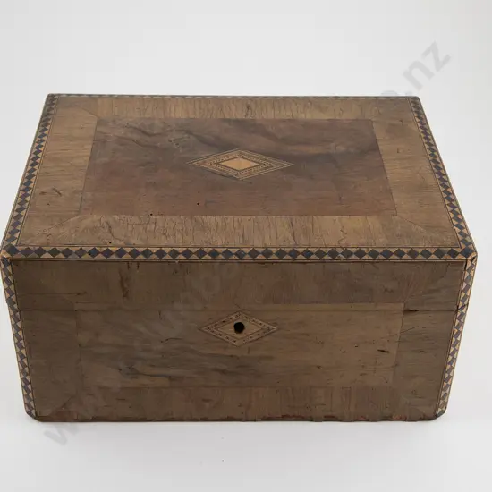 Victorian Faded Walnut Work Box