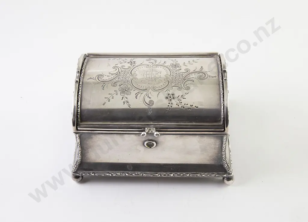 Edwardian S/P Jewellery Casket Image 1++