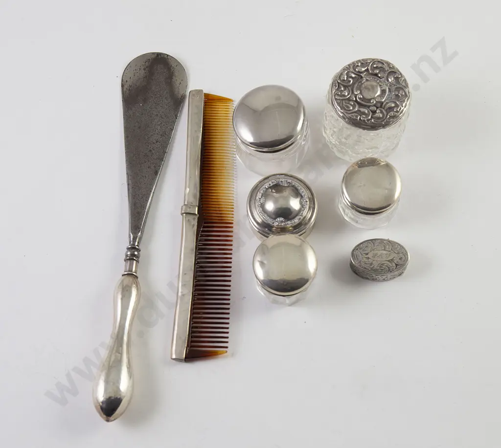 Five Small S/S Lidded Vanity Pots Image 1++